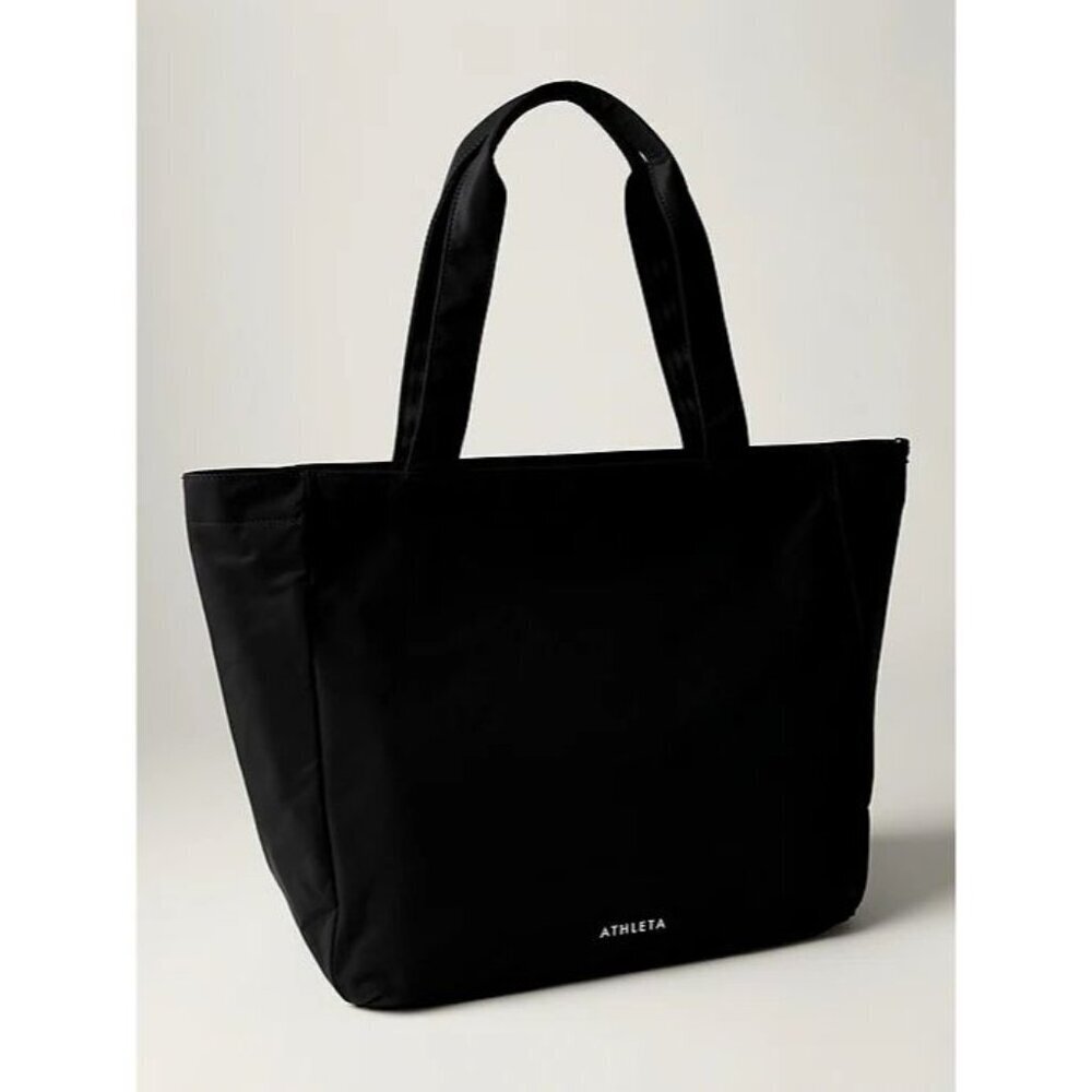 Athleta All About Tote Bag Black Nylon Lightweight Gym Travel Tote - Picture 2 of 10